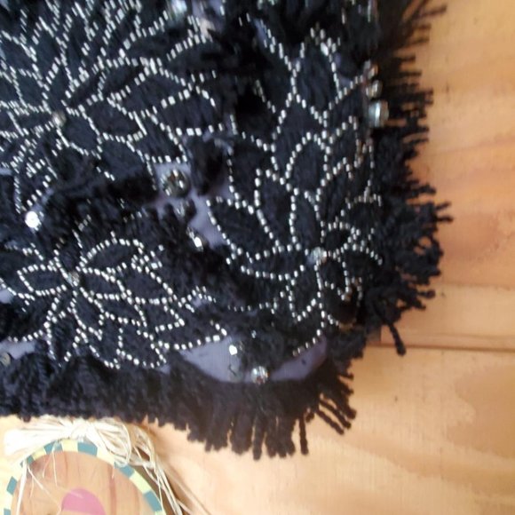 IbBan Tote XL Hand Made Sassy Leather /Cotton Fringe/Bead/ Dual Handle - Picture 7 of 10